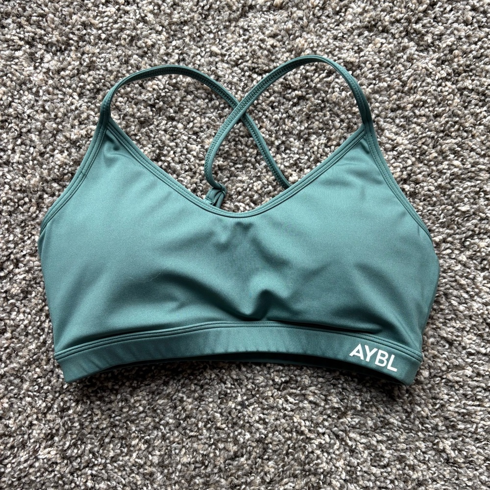 AYBL Women's Teal Workout Set - Sports Bra, Shorts, Long Sleeve Workout Top - Picture 5 of 12